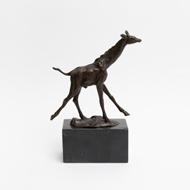 Sculpture en bronze Girafe au galop